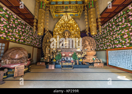 Kamakura, Kanagawa, Japan - 16 November 2017 - Amida Nyorai, Buhdda statue Comisioned 1194 von Shogun Minamotono Yoritomo. Auf Amida-do Hall Stockfoto