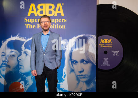Björn Ulvaeus bei der Einführung der "Abba: Super Troupers"-Ausstellung, in der Royal Festival Hall, London, die vom 14. Dezember 2017 bis 29. April 2018 läuft, und erschafft Abba der Aufstieg zum internationalen Ruhm in einer Reihe von immersive Exponate. Stockfoto