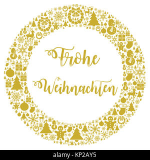 Frohe Weihnachten Abbildung in deutscher Sprache Stockfoto