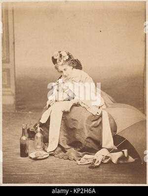 Diese Albumseite enthält zehn Fotografien von La Comtesse, die sowohl auf der Recto- als auch auf der Rückseite montiert sind und Porträts und fotografische Techniken dieser Zeit dokumentieren. Stockfoto