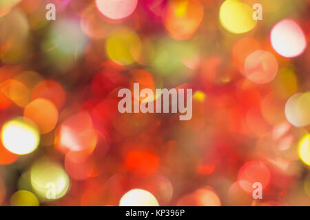 Schöne, runde Lichter Hintergrund von Rot, Orange, Gelb, Gold, Pink und Schwarz Stockfoto