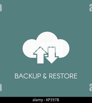 Data Cloud Symbol. Backup und Wiederherstellen. Stock Vektor