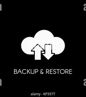 Data Cloud Symbol. Backup und Wiederherstellen. Stock Vektor