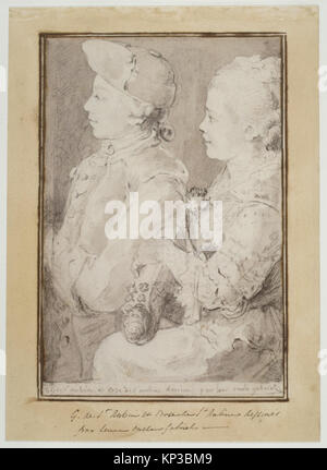 Germain-Augustin und Rose de Saint-Aubin, gezeichnet von ihrem Onkel MET DR 118 339743 Stockfoto