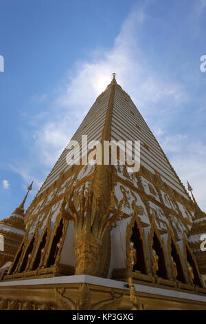 Ein Bienenstock der wilden Bienen können auf dem Gelände des Wat Phra That Nong Bua stupa gefunden werden. Stockfoto