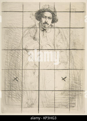 Ätzung von James McNeill Whistler (1859) mit dem Titel „Becquet (J. Becquet, Sculptor)“, in dem ein Bildhauer in einem Atelier dargestellt wird. Stockfoto