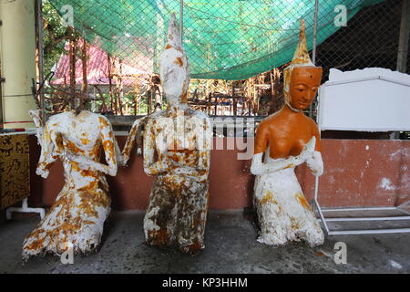 Ein Bienenstock der wilden Bienen können auf dem Gelände des Wat Phra That Nong Bua stupa gefunden werden. Stockfoto