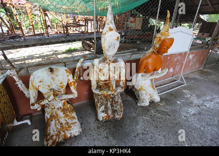 Ein Bienenstock der wilden Bienen können auf dem Gelände des Wat Phra That Nong Bua stupa gefunden werden. Stockfoto