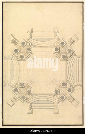 Grundriss für Katafalk für Johann Wilhelm, Pfalzgraf bei Rhein (d. 1716). MET DP 820113 344408 Stockfoto
