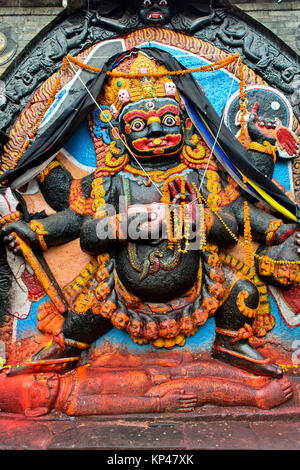 Hinduistische Gottheit Kala Bhairav, Hanuman Dhoka Durbar Square, Kathmandu, Nepal Stockfoto