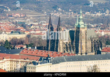 St. Veitsdom Prag vom Hügel Petrin Stockfoto