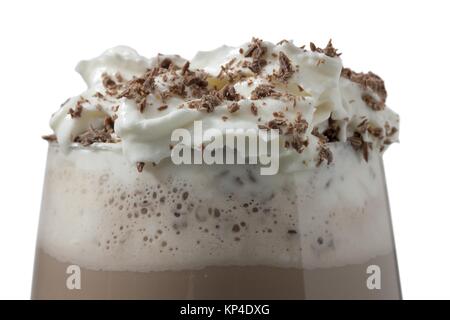 Kakao mit Sahne und Schokolade besprüht Stockfoto