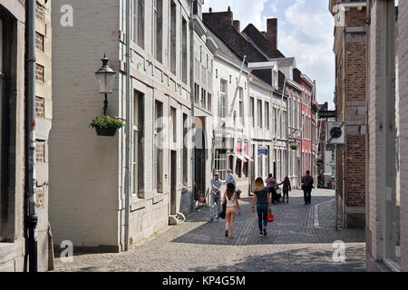 Fußgängerzone, dem Einkaufsviertel in der Innenstadt von Maastricht Stockfoto