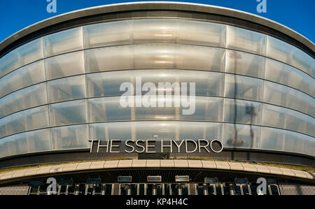 SSE Hydro Arena in Glasgow ist die acht größten Schauplatz in der Welt und hält Musik-, Unterhaltungs- und Sportveranstaltungen. Stockfoto