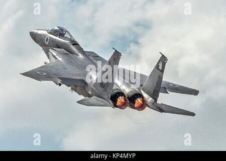 Die israelische Luftwaffe (IAF) McDonnell Douglas F-15A im Flug. Bei der "mit der blauen "2017 fotografiert, eine internationale Antenne Training gehostet von Stockfoto