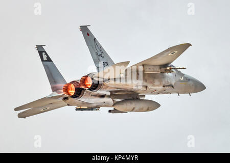 Die israelische Luftwaffe (IAF) McDonnell Douglas F-15A im Flug. Bei der "mit der blauen "2017 fotografiert, eine internationale Antenne Training gehostet von Stockfoto