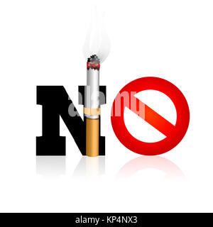 Außenillustration Rauchverbot auf weißem Hintergrund Stockfoto