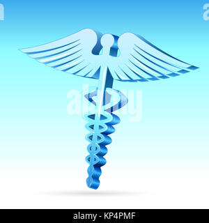 Illustration der Vektor Hermesstab auf abstrakten Hintergrund Stockfoto