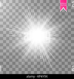 Glow Light Effect. Star Burst mit funkelt. Vektor Stock Vektor