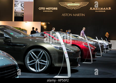 AMSTERDAM - Apr 16, 2015: Leitung von Aston Martin Autos auf der Amsterdamer AutoRAI 2015 Motor Show. Stockfoto