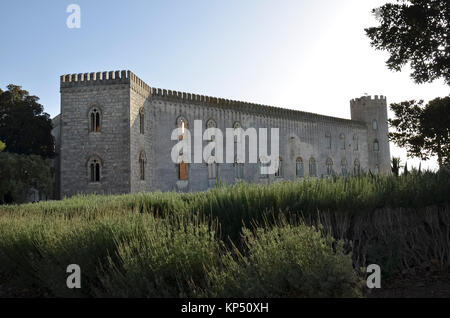 Ansicht der Lavendel von Donnafugata Schloss Stockfoto