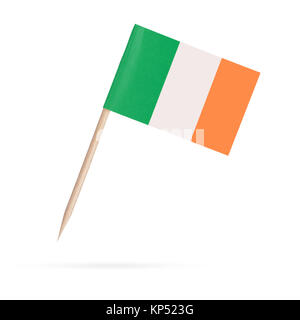 Miniatur Flagge Irland. auf weißem Hintergrund Stockfoto