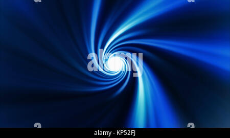 Fliegen durch Wurmloch Tunnel oder abstrakte energy Vortex. Singularität, Gravitationswellen und Raumzeit Konzept. Stockfoto
