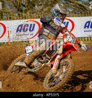 Howard Wainwright auf der Redline Honda MXY2 an den Maxxis British Motocross Championship, Lyng, Cadders Hill, Norfolk, Großbritannien. Stockfoto
