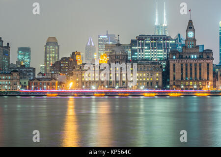 Wahrzeichen von Shanghai, Bau Gruppe in China. Stockfoto