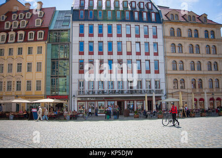 Restaurants und Bars in der sächsischen Landeshauptstadt. Stockfoto