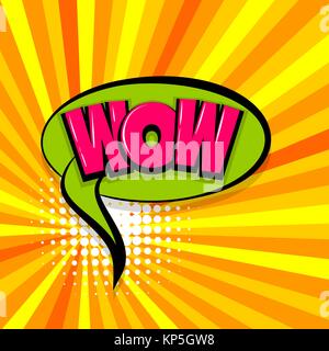 Wow Comic Text radial Hintergrund Stock Vektor