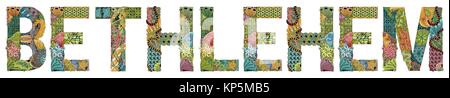 Wort Bethlehem. Vektor dekorative zentangle Objekt Stock Vektor