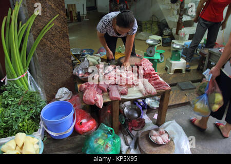 Straße Metzger Shop in der Altstadt von Hanoi Vietnam Stockfoto