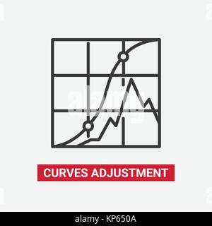 Kurven einstellen - Line Design einzelner isolierter Symbol Stock Vektor