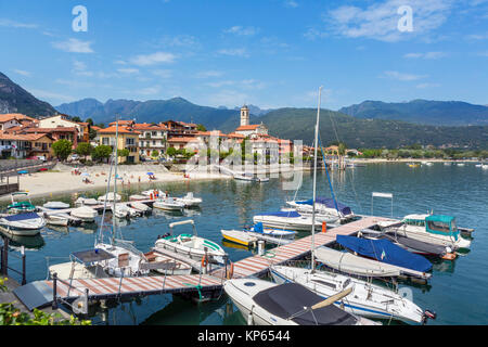 Hafen in Feriolo, Lago Maggiore, Italienische Seen, Piemont, Italien Stockfoto