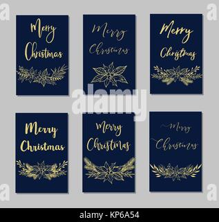 Neues Jahr und Frohe Weihnachten Dekoration aufgestellt. T Stock Vektor