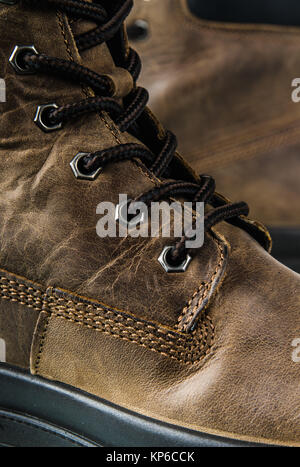 Fragment Leder Winterstiefel Stockfoto