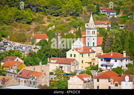 Insel Zlarin Stein Architektur, coral Archipel von Sibenik Dalmatien, Kroatien Stockfoto
