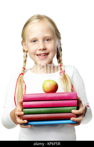 Zurück zu Schule. Glückliche Schüler - lächelnde Mädchen Stockfoto