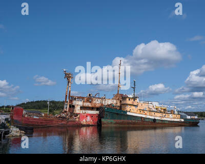 Verlassene Schiffe, Marie Joseph, Nova Scotia, Kanada. Stockfoto