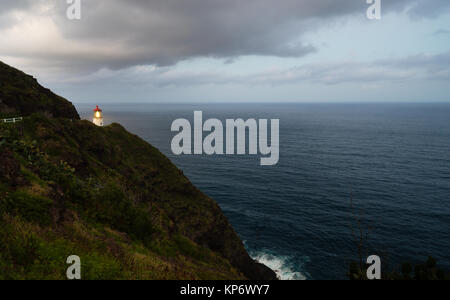 Makapuu Leuchtturm Südwesten Shore Oahu Haiwaii Nautical Maritime Rundumleuchte Stockfoto