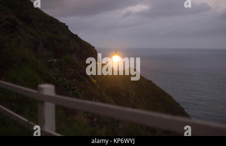 Makapuu Leuchtturm Südwesten Shore Oahu Haiwaii Nautical Maritime Rundumleuchte Stockfoto