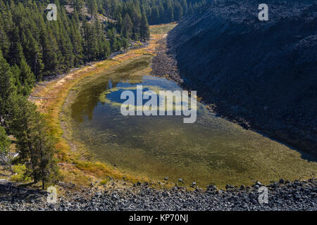 Lost Lake gesehen von entlang der Großen Obsidian Flow Trail in Newberry National Volcanic Monument, Central Oregon, USA Stockfoto