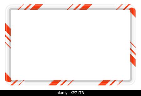 Candy Cane Rahmenlinie für Weihnachten Design auf weißem Hintergrund Stock Vektor