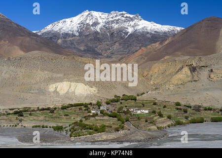 Tibetischen Dorf Tirigaon, Upper Mustang, Nepal. Stockfoto