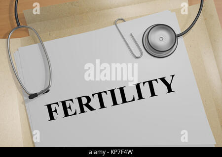 3D-Darstellung der "Fruchtbarkeit" Titel auf ein medizinisches Dokument Stockfoto