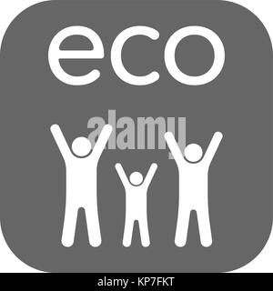 Familie Kind Vektor icon. Flat eco-Symbol. Symbol auf weißem Hintergrund isoliert. Für Web und Software- Schnittstellen entwickelt. Stock Vektor