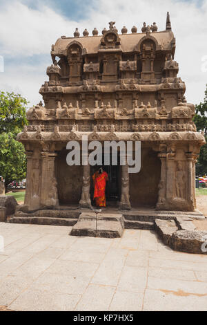 Asien, Indien, Tamil Nadu, Mamallapuram, Ganesha Ratha Stockfoto