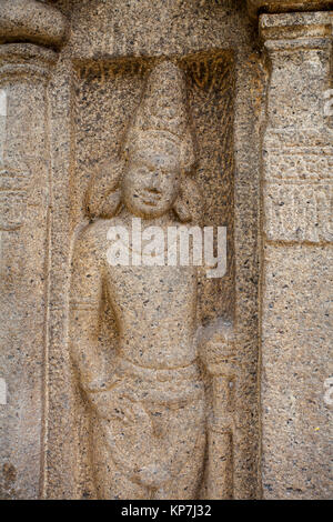 Asien, Indien, Tamil Nadu, Mamallapuram, Ganesha Ratha, Detail Stockfoto