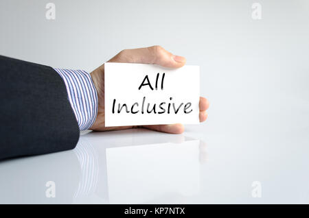 All inclusive Textkonzept Stockfoto